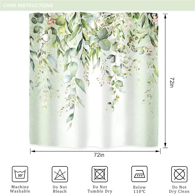 Riyidecor Colorful Floral Flowers Shower Curtain - Image 5