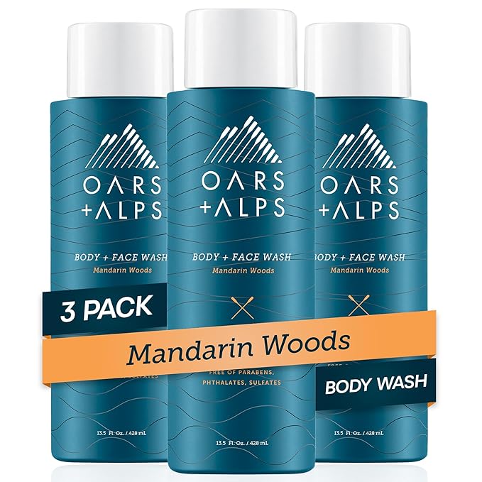 Oars + Alps Mens Moisturizing Body and Face Wash, Skin Care Infused by OarsAlps