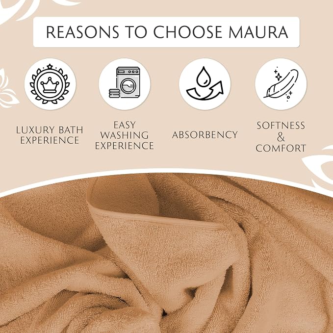 Maura Exquisite 4-Piece Turkish Bath Towel Set: Ultra-Soft, and Plush Towels - Image 4