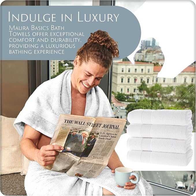 MAURA Basics Performance Bath Towels 100% Turkish Cotton - Image 5