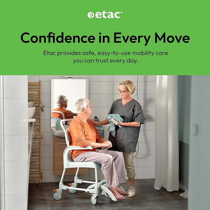 Etac Clean Shower Commode Chair – 19 1/4 Inches Fixed Height, Removable Armrests - Image 7