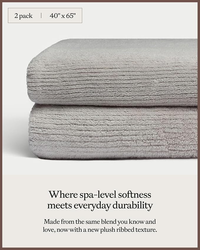 Cozy Earth Ribbed Bath Sheet Set - Image 3