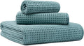 New Microfiber Waffle Bath Towels, 3 Pieces, Fast Drying, Lint Free, Includes by Unknown