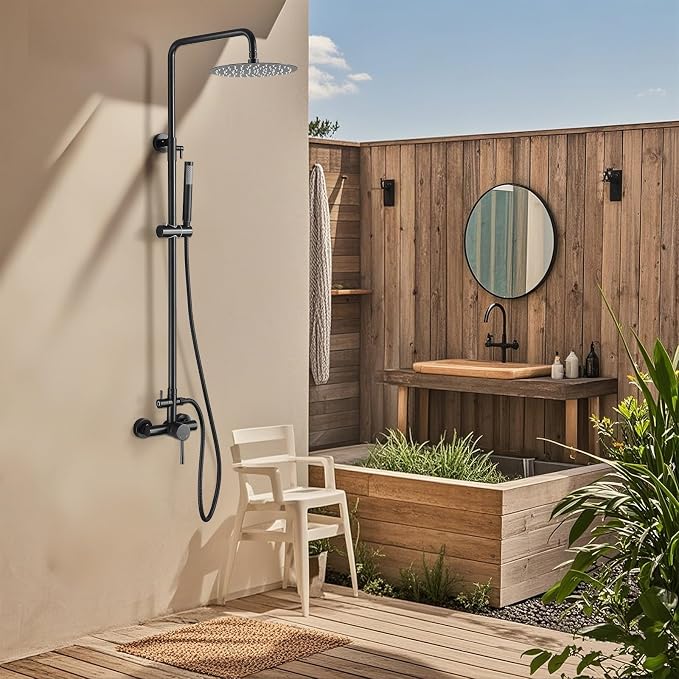 RBROHANT Outdoor Shower, Wall Mount Outdoor Shower Kit, Outside Shower Faucet - Image 2
