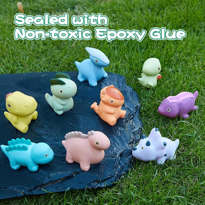 Bath Toys, Dinosaur 9 Pack | Sealed, No Hole & Mold Free Bath Toys Design | Soft - Image 7