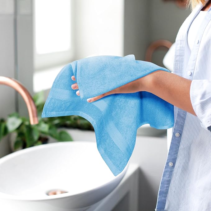 GLAMBURG Ultra Soft 6-Piece Hand Towel Set 16x28-100% Ringspun Cotton - Image 5
