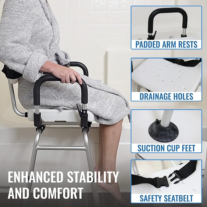 DMI 360 Max Comfort Swivel Shower Chair & Transfer Bench, Extra-Wide 360lb - Image 5