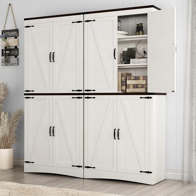71" Tall Kitchen Pantry, Farmhouse Storage Cabinet - Image 5