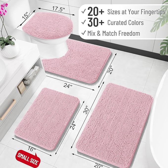 OLANLY Bathroom Rugs 36x24, Extra Soft Absorbent Chenille Bath Rugs, Rubber - Image 2