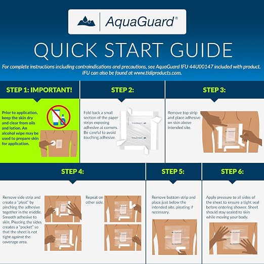 TIDI AquaGuard Sheet – 12” x 14” – Shower Protection Sheet – Self-Adhesive - Image 5
