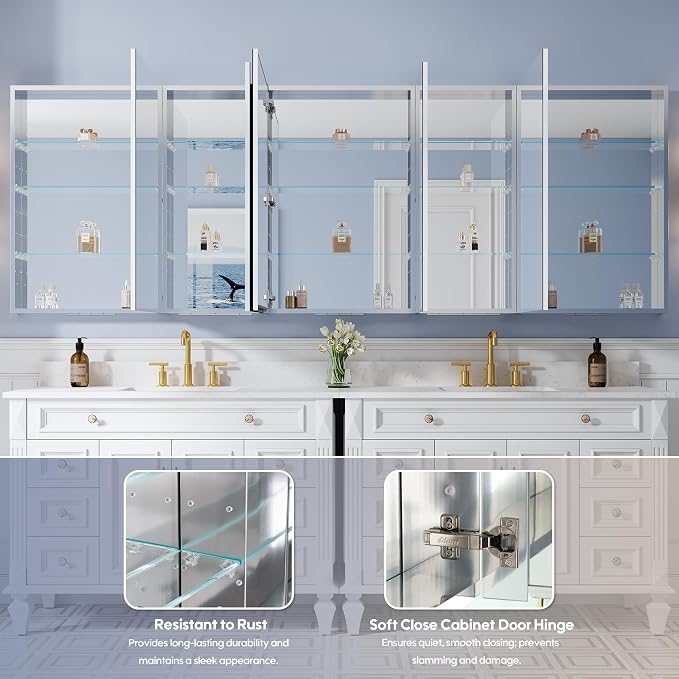 WELLFOR 104" x 36" Bathroom Medicine Cabinet - Image 4