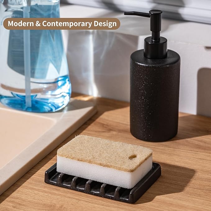 Tanew Self Draining Premium Ceramic Soap Dish, Bar Waterfall Soap Dish - Image 7