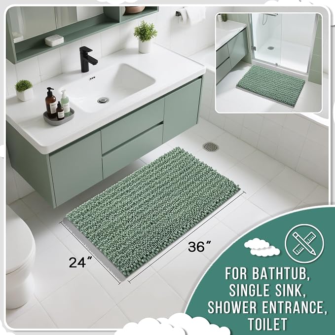 Yimobra Large Bathroom Rugs Non Slip Washable 36x24 Inch - Image 2