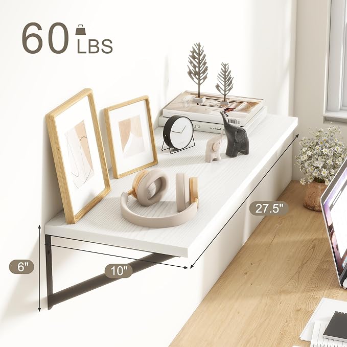 Fun Memories 27.5" W x10 D Floating Shelves, 10 Inch Deep Floating Shelf Set of - Image 3