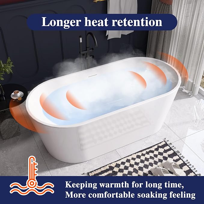 67" Acrylic Free Standing Tub, Stand Alone Tub, Freestanding Bathtub, Soaking - Image 6