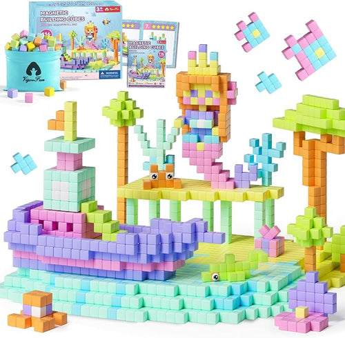 116 PCS Magnetic Blocks Set, STEM Educational Preschool Sensory Toys by Vigorfun