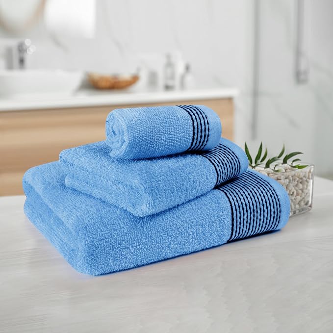 Belizzi Home Ultra Soft 3 Pack Cotton Towel Set, Contains a Bath Towel 28x55 - Image 2