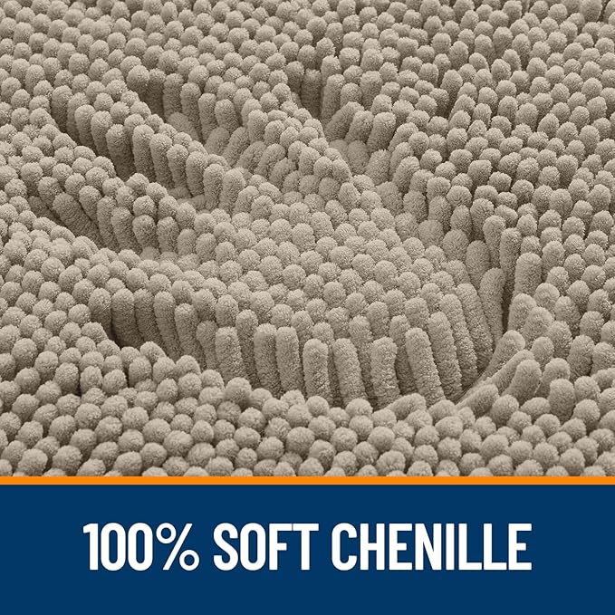 OLANLY Bathroom Rugs 30x20, Extra Soft Absorbent Chenille Bath Rugs, Rubber - Image 3