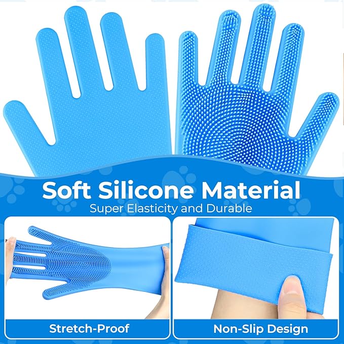 2PCS Dog Washing Gloves and Dog Bath Brush, 2-in-1 pet Shower Set | Suitable - Image 7