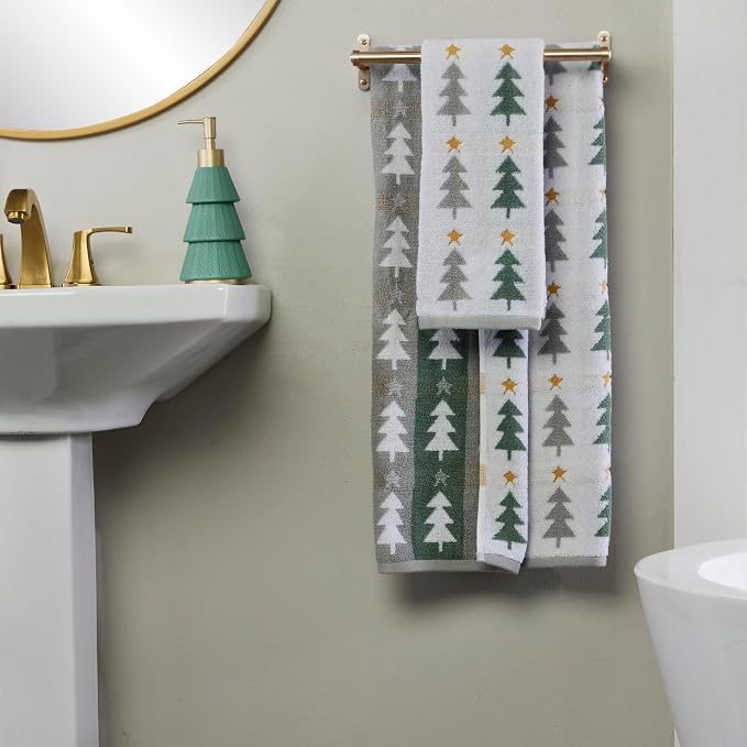 SKL Home Christmas/Winter Multi Trees 100% Cotton Premium Bath Towel, 500 GSM - Image 3