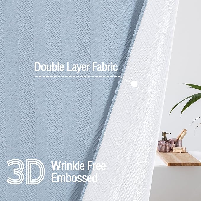 Gibelle Fog Blue Shower Curtain - Image 3