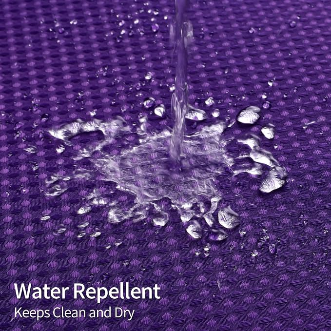 MitoVilla No Hooks Required Purple Waffle Shower Curtain Liner Set, Modern - Image 6
