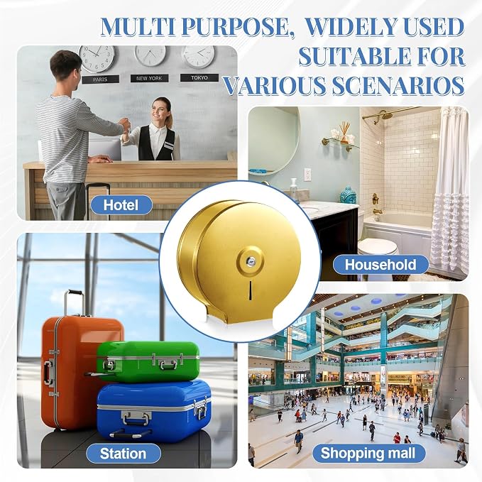 Mifoci 2 Pcs Industrial Toilet Paper Holder Commercial Roll Dispenser Wall - Image 6