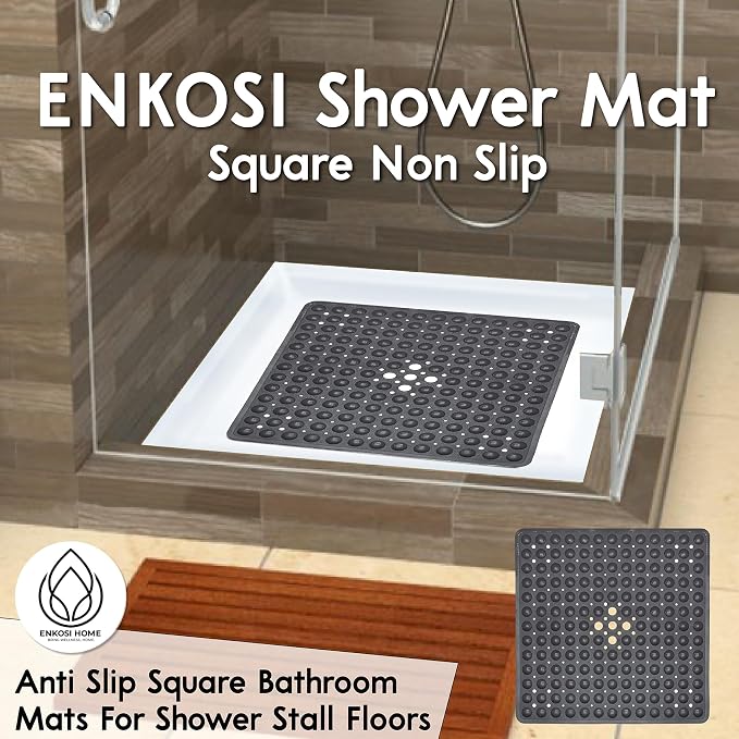 ENKOSI 21 x 21 inch Square Non-Slip Shower Mat – Anti-Slip Shower Mats - Image 2