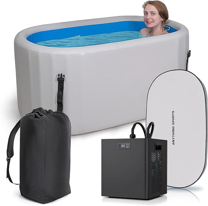 Glacier Ice Bathtub with Chiller. 1 HP Chiller with Tub Included by PolarRevived