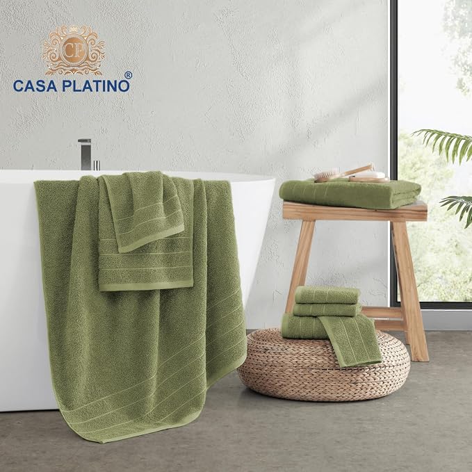 Casa Platino 100% Cotton 8 Piece Bath Towel Set - Image 3