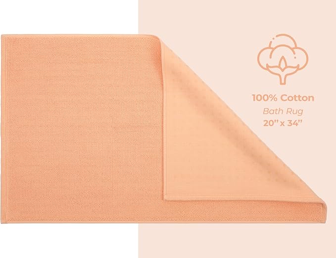 American Soft Linen Bath Rug, 20 in 34 in 100% Cotton Bath Mats Rugs - Image 5