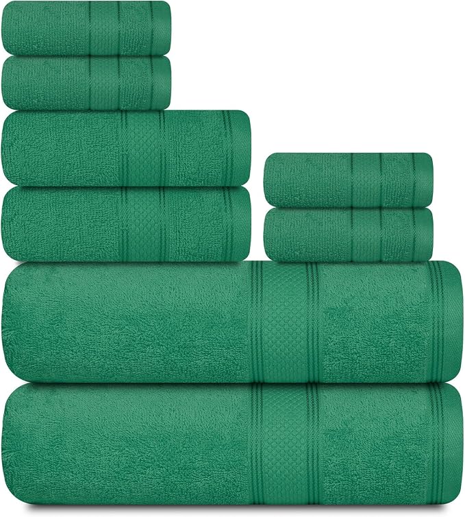 Casa Lino Bath Towel Set of 8 by CASALINO