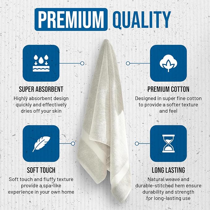 TOWELTIQUE- Organic Cotton Luxury Bath Towels Pack of 4 GOTS & Oeko- TEX - Image 2