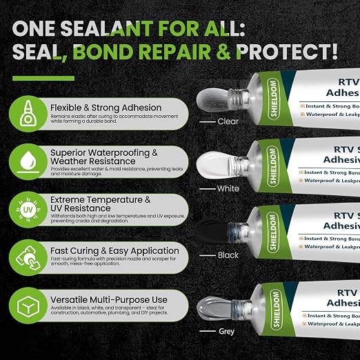 RTV Silicone Sealant Waterproof Seal & Caulk All-Purpose Adhesive Stronger - Image 2