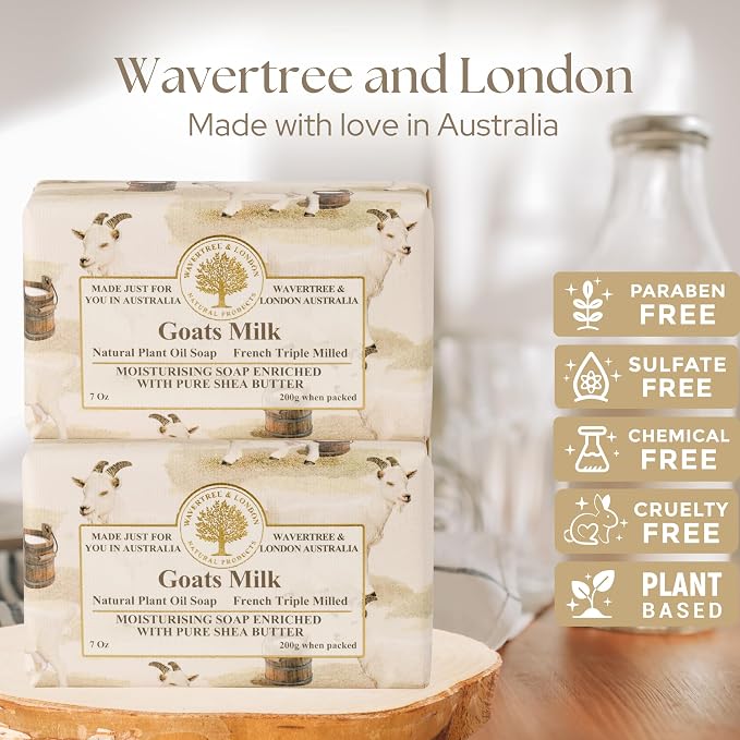 Wavertree & London Natural Goat Milk Soap Bars – 7oz Individually Wrapped - Image 2