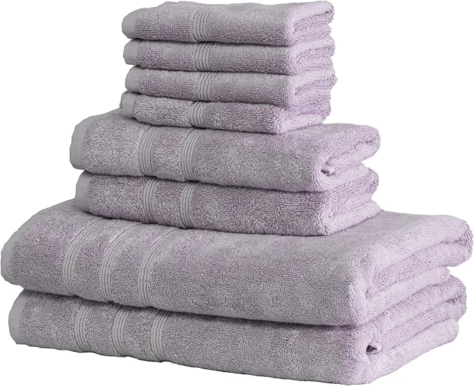 Mosobam Luxury Turkish 8pc Towel Set 30X58 16X30 13X13 Lavender Aura 700 GSM by Mosobam