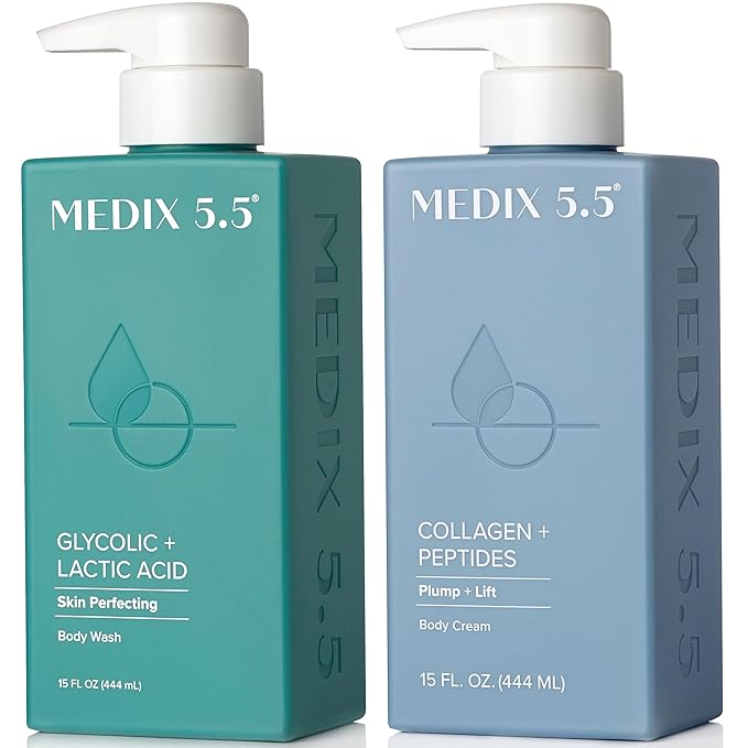 Medix 5.5 Exfoliating AHA Glycolic Acid Face & Body Wash Cleanser + Collagen by Medix55