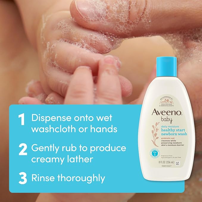 Aveeno Baby Healthy Start Nourishing Newborn Wash, Hypoallergenic Baby Body Wash - Image 7