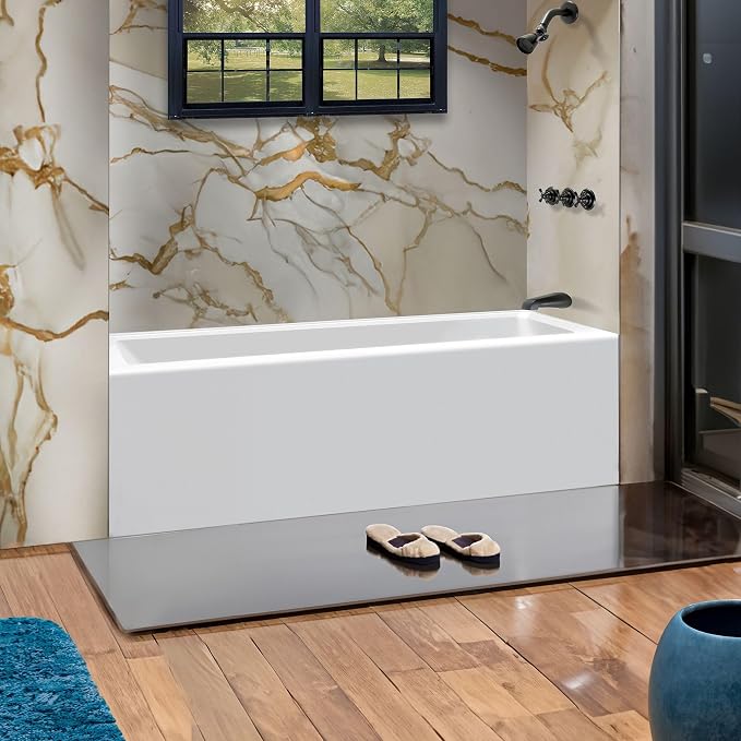 Fine Fixtures Acrylic, Fiberglass Alcove Soaking Bathtub - Image 5