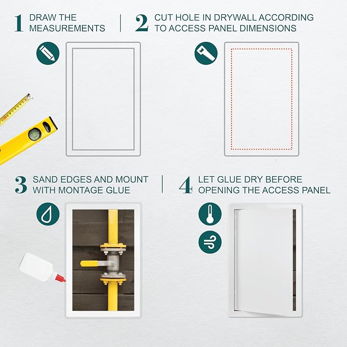 10 x 16 White Plastic Access Panel. Service Shaft Door Panel. Plumbing - Image 3