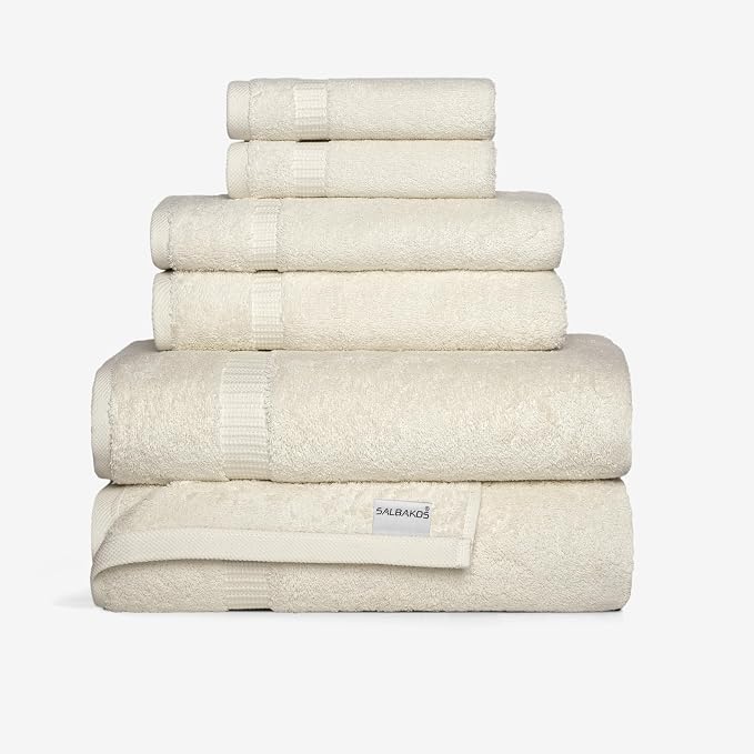 SALBAKOS 100% Turkish Cotton 6-Piece Towel Set | Heirloom Quality Hotel & Spa by SALBAKOS