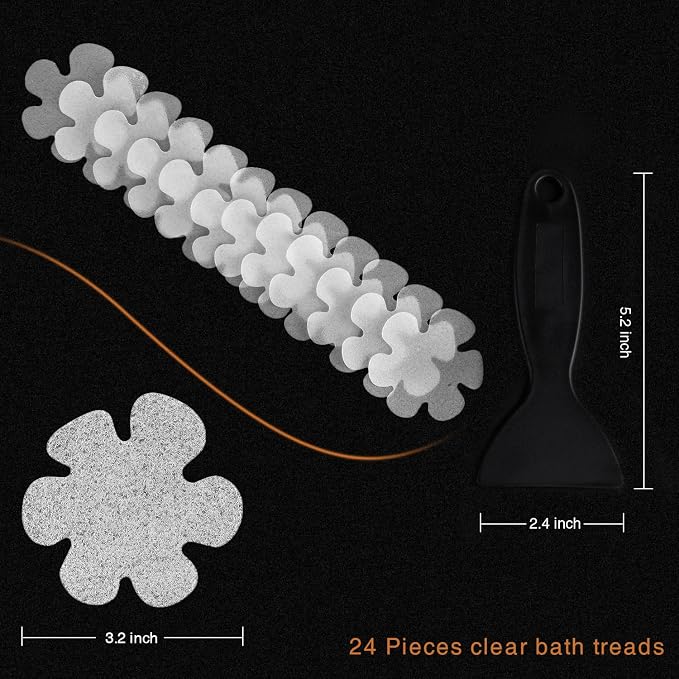 Original 24PCS Upgraded Gentle Bathtub Stickers Non-Slip, Safety Shower Treads - Image 4