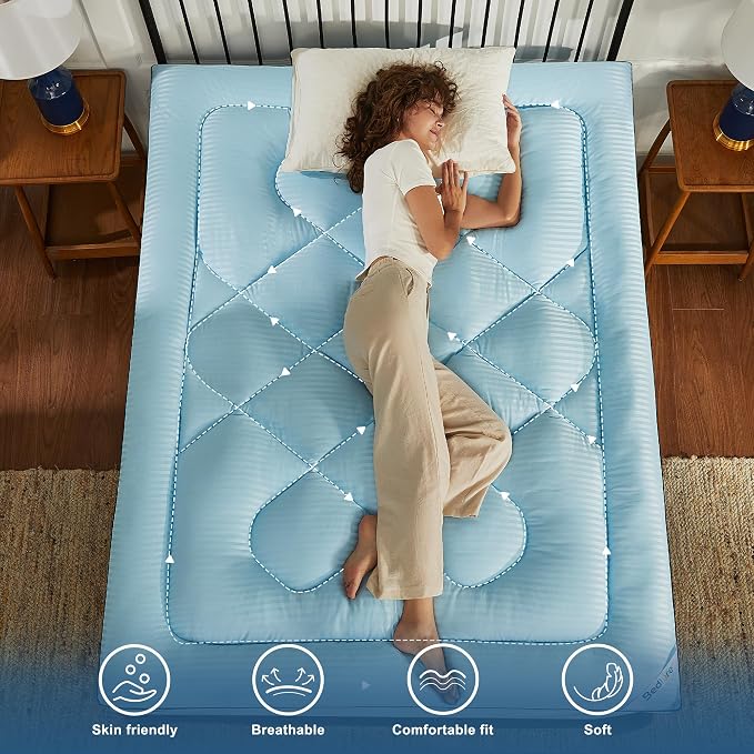 BEDLORE Full Mattress Topper, Thick Pillow Top Pad - Image 6
