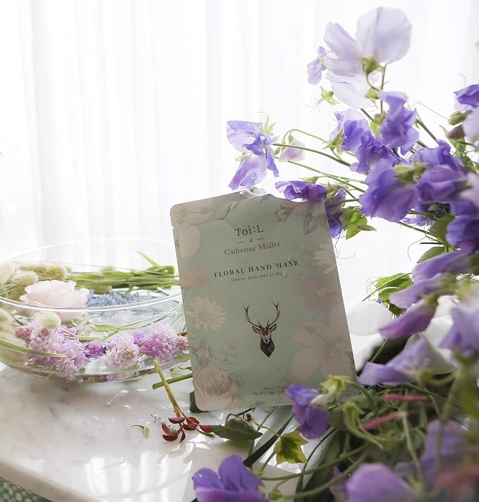 Catherine Muller Floral Hand Mask 8 Pairs, Moisturizing Gloves - Image 7