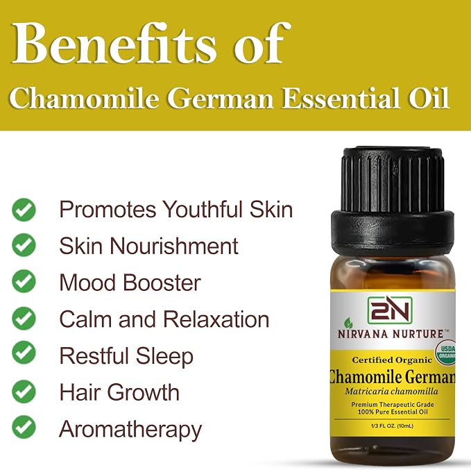 Chamomile German Essential Oil USDA Certified Organic, 100% Pure Natural - Image 4