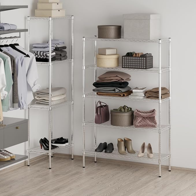 14" Deep x 42" Wide x 64" Height Wire Shelving Kit | 5-Tier | NSF Commercial - Image 7