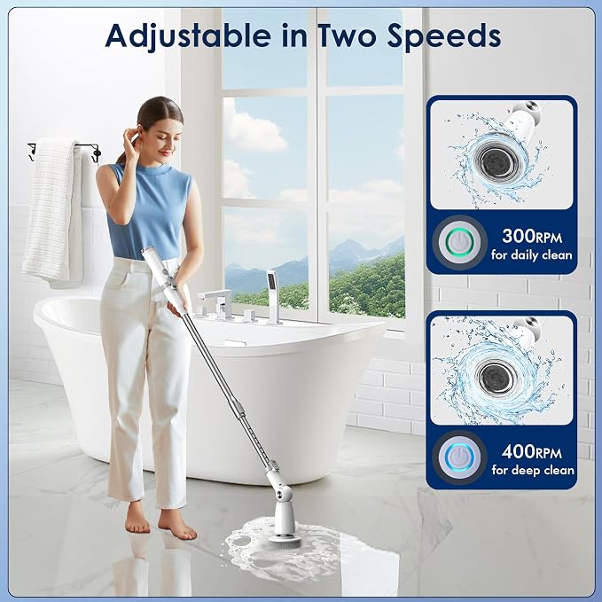 Marchpower Electric Spin Scrubber, Power Shower Scrubber Cordless Cleaning - Image 2