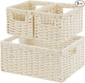 Vagusicc Wicker Storage Basket, Hand-Woven Paper Rope Storage Baskets by Vagusicc