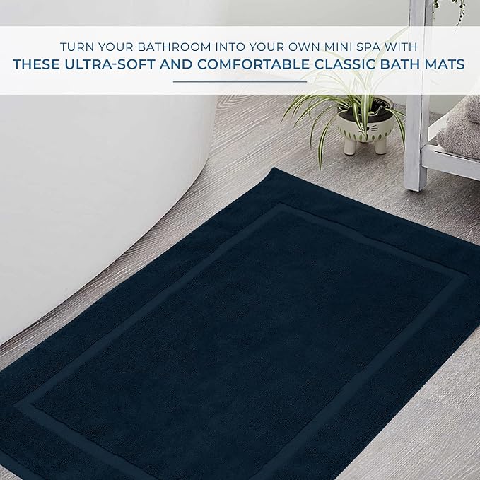 DAN RIVER Classic Cotton Bath Mats Set of 2 – Not a Bathroom Rug, Ultra Soft - Image 5