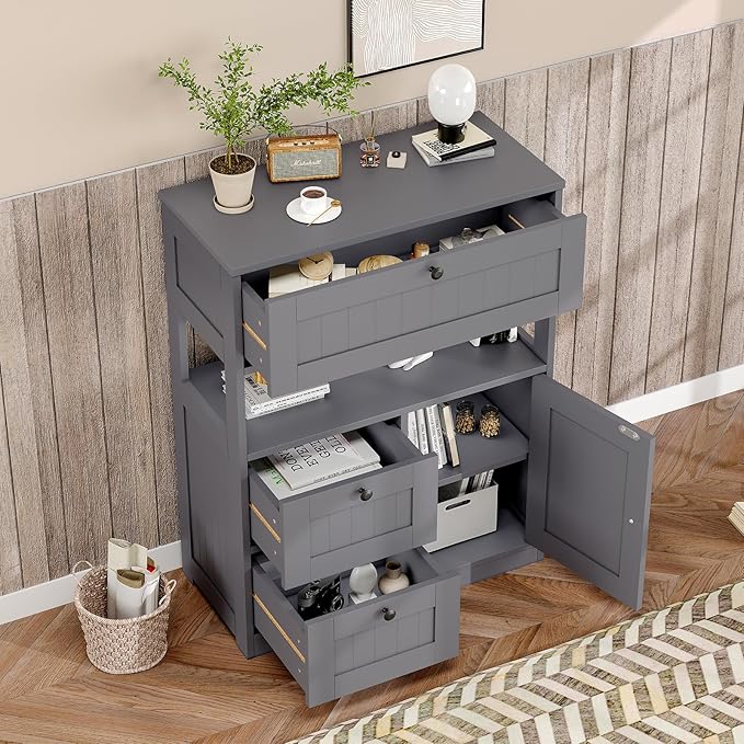 Bathroom Cabinet, Modern Bathroom Floor Storage Cabinet Organizer - Image 4